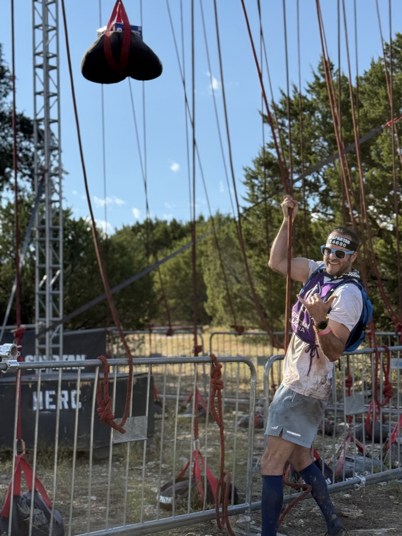 Jeff smiling after completing a Spartan obstacle